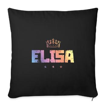 ELISA - Sofa pillowcase 17,3'' x 17,3'' (45 x 45 cm) - black - Front