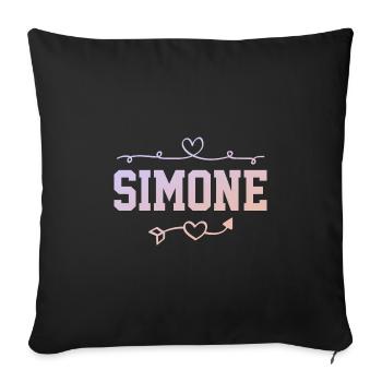 Simone - Sofakissenbezug 45 x 45 cm - Schwarz - Vorne