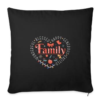 Christmas Family - Sofa pillowcase 17,3'' x 17,3'' (45 x 45 cm) - black - Front