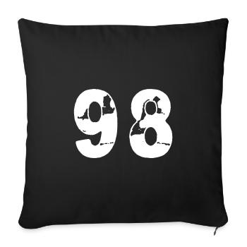 98 Numéro maillot - Housse de coussin décorative 45 x 45 cm - noir - Devant