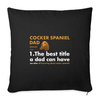 Chien Corgi Papa Définition - Housse de coussin décorative 45 x 45 cm - noir - Devant