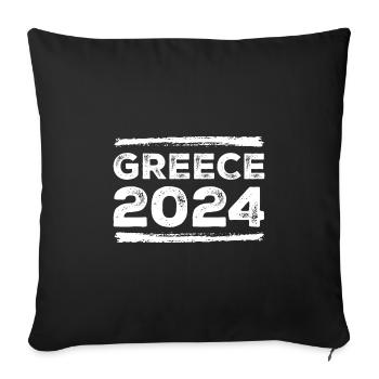 Greece 2024 Saying - Sofa pillowcase 17,3'' x 17,3'' (45 x 45 cm) - black - Front