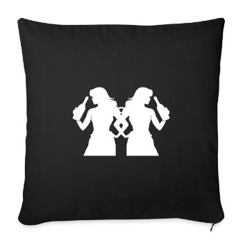 Silhouette d’équipe de fêtardes - Housse de coussin décorative 45 x 45 cm - noir - Devant