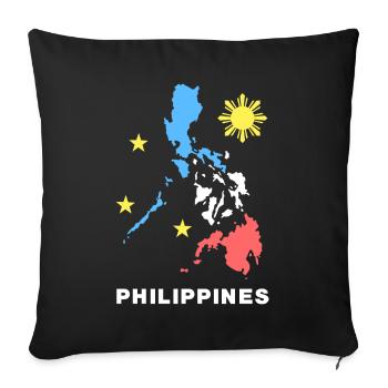 Philippinen Flagge Karte Design für stolze Pinoys - Sofakissenbezug 45 x 45 cm - Schwarz - Vorne