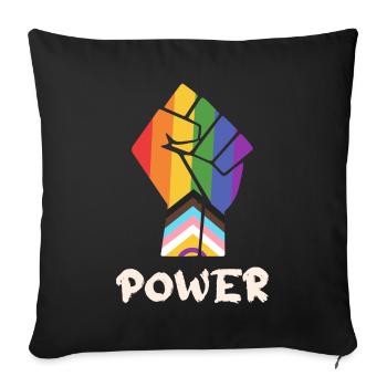 Pride Progress Power Pride Fist for Equality - Sofa pillowcase 17,3'' x 17,3'' (45 x 45 cm) - black - Front