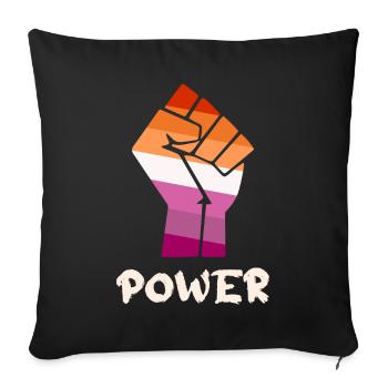 Power Lesbian Pride Fist Design for Equality - Sofa pillowcase 17,3'' x 17,3'' (45 x 45 cm) - black - Front