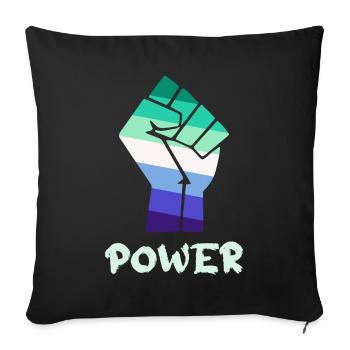 Power Gay Pride Fist Design for Equality - Sofa pillowcase 17,3'' x 17,3'' (45 x 45 cm) - black - Front