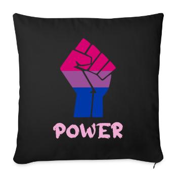 Power Bisexual Pride Fist Design for Equality - Sofa pillowcase 17,3'' x 17,3'' (45 x 45 cm) - black - Front