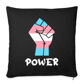 Power Trans Pride Fist Design for Equality - Sofa pillowcase 17,3'' x 17,3'' (45 x 45 cm) - black - Front