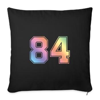84 Numéro coloré - Housse de coussin décorative 45 x 45 cm - noir - Devant