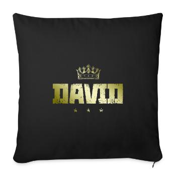 David - Sofa pillowcase 17,3'' x 17,3'' (45 x 45 cm) - black - Front