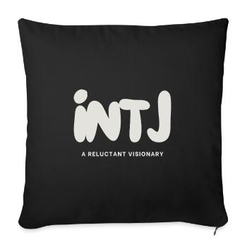 INTJ Une personnalité MBTI visionnaire réticente - Housse de coussin décorative 45 x 45 cm - noir - Devant
