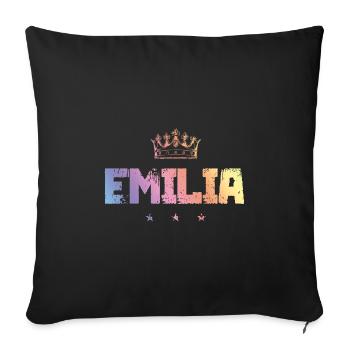 Emilia - Housse de coussin décorative 45 x 45 cm - noir - Devant