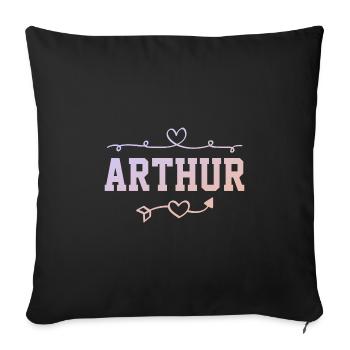 Arthur - Housse de coussin décorative 45 x 45 cm - noir - Devant