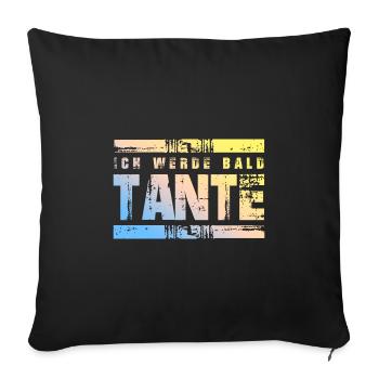 Ich werde Bald Tante - Sofakissenbezug 45 x 45 cm - Schwarz - Vorne