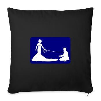 Wedding Bride and groom Linen - Sofa pillowcase 17,3'' x 17,3'' (45 x 45 cm) - black - Front