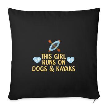 Kayak Kayaking - Housse de coussin décorative 45 x 45 cm - noir - Devant