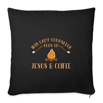 Tent Camp Manager Summer Camp - Sofa pillowcase 17,3'' x 17,3'' (45 x 45 cm) - black - Front