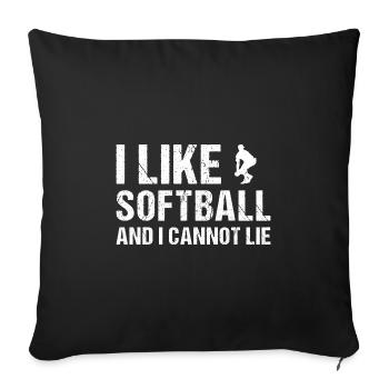 J’aime le softball et je ne peux pas mentir le softball - Housse de coussin décorative 45 x 45 cm - noir - Devant