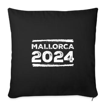 Mallorca 2024 Saying - Sofa pillowcase 17,3'' x 17,3'' (45 x 45 cm) - black - Front