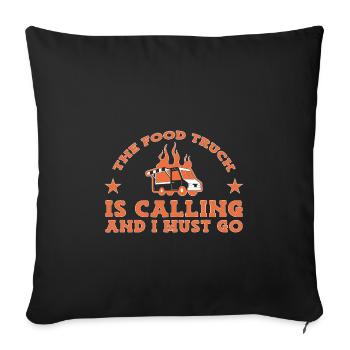 Food Truck Streetfood - Housse de coussin décorative 45 x 45 cm - noir - Devant
