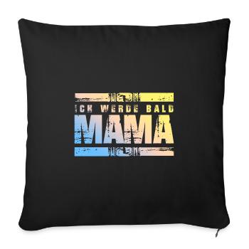 Ich werde Bald Mama - Sofakissenbezug 45 x 45 cm - Schwarz - Vorne