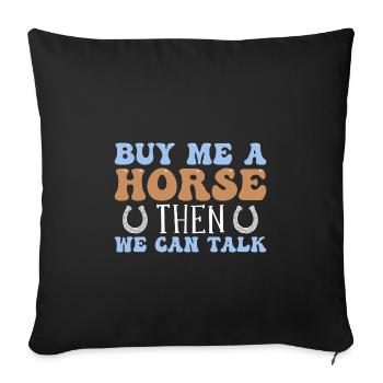 Équitation Sport équestre - Housse de coussin décorative 45 x 45 cm - noir - Devant