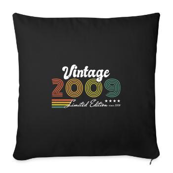 Geburtstag Vintage 2009 Limited Edition - 2009 - Sofakissenbezug 45 x 45 cm - Schwarz - Vorne