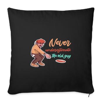 Disc Golf Frisbee - Sofa pillowcase 17,3'' x 17,3'' (45 x 45 cm) - black - Front