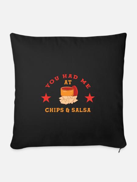 Chips und Salsa Nachos - Sofakissenbezug 45 x 45 cm - Schwarz