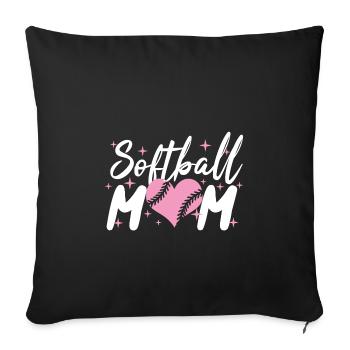 Softball - Sofa pillowcase 17,3'' x 17,3'' (45 x 45 cm) - black - Front
