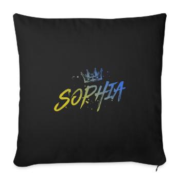 Sophia - Sofa pillowcase 17,3'' x 17,3'' (45 x 45 cm) - black - Front