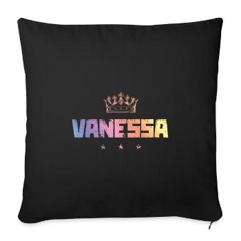 Vanessa - Sofakissenbezug 45 x 45 cm - Schwarz - Vorne