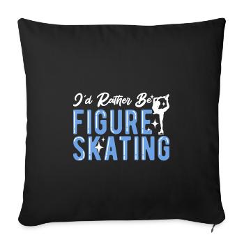 Figure skating - Sofa pillowcase 17,3'' x 17,3'' (45 x 45 cm) - black - Front