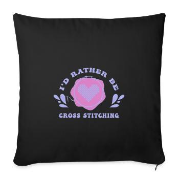 Cross Stitch Cross Stitch Embroidery - Sofa pillowcase 17,3'' x 17,3'' (45 x 45 cm) - black - Front