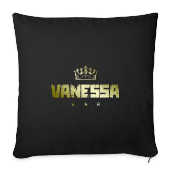 Vanessa - Sofakissenbezug 45 x 45 cm - Schwarz - Vorne