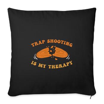 Tir au pigeon d’argile - Housse de coussin décorative 45 x 45 cm - noir - Devant