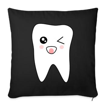 Dent, Dents, Dentiste Costume Carnaval Carnaval - Housse de coussin décorative 45 x 45 cm - noir - Devant