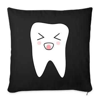 Tooth, teeth, dentist - Sofa pillowcase 17,3'' x 17,3'' (45 x 45 cm) - black - Front