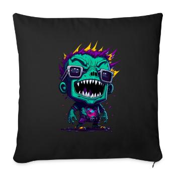 Colorful cool zombie - Sofa pillowcase 17,3'' x 17,3'' (45 x 45 cm) - black - Front