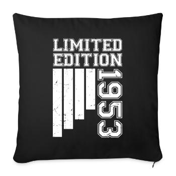 1953 Anniversary Born in 1953 Limited Edition - Sofa pillowcase 17,3'' x 17,3'' (45 x 45 cm) - black - Front