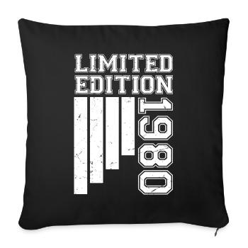 1980 Anniversaire Né En 1980 Édition Limitée - Housse de coussin décorative 45 x 45 cm - noir - Devant