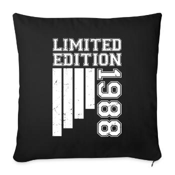 1988 Anniversary Born in 1988 Limited Edition - Sofa pillowcase 17,3'' x 17,3'' (45 x 45 cm) - black - Front