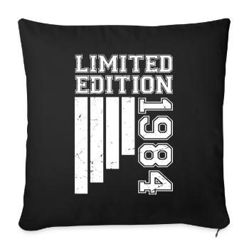 1984 Anniversary Born in 1984 Limited Edition - Sofa pillowcase 17,3'' x 17,3'' (45 x 45 cm) - black - Front
