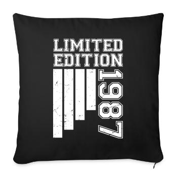 1987 Anniversaire Né En 1987 Édition Limitée - Housse de coussin décorative 45 x 45 cm - noir - Devant