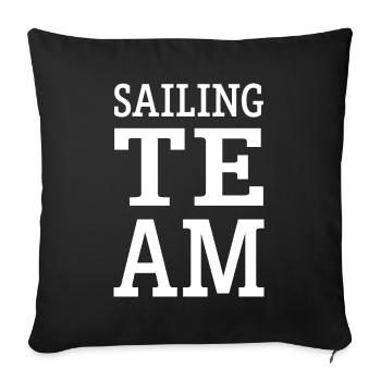 Équipe de voile - Housse de coussin décorative 45 x 45 cm - noir - Devant