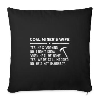 Mineurs de mines - Housse de coussin décorative 45 x 45 cm - noir - Devant