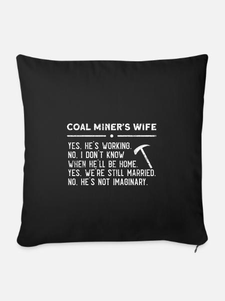 Mine Minenarbeiter - Sofakissenbezug 45 x 45 cm - Schwarz