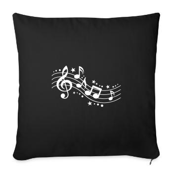 Musical Notes Symbols Music - Sofa pillowcase 17,3'' x 17,3'' (45 x 45 cm) - black - Front