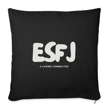 ESFJ Myers Briggs MBTI Personnalité Extraverti - Housse de coussin décorative 45 x 45 cm - noir - Devant